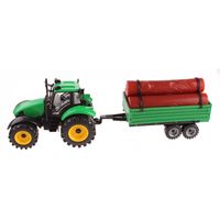 Lg-imports Tractor Met Houtoplegger 45 Cm Frictie Groen - thumbnail