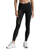 2XU Light Speed Mid-Rise Compression hardloopbroek Black/Gold Reflective Dames