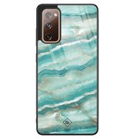 Samsung Galaxy S20 FE glazen hardcase - Marmer azuurblauw