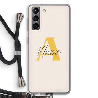 Amber Script: Samsung Galaxy S21 Transparant Hoesje met koord