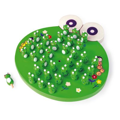 Small Foot houten spel solitaire kikker