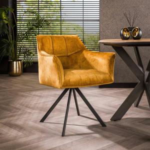 LifestyleFurn Draaibare Eetkamerstoel Thandie Velvet - Goud