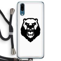 Angry Bear (white): Huawei P20 Transparant Hoesje met koord