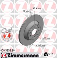 Remschijf COAT Z ZIMMERMANN, Remschijftype: Massief, u.a. für VW, Audi, Skoda, Seat - thumbnail