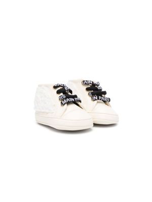 Balmain Kids bottines en cuir à lacets - Tons neutres