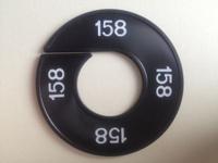 Maatring 9cm zwart/wit 158