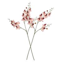Kunstbloem Orchidee tak - 2x - lichtroze - 75 cm - Kunst zijdebloemen - siertakken