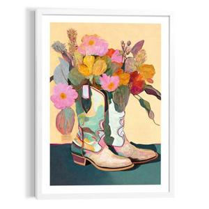 Reinders - Flower Boots - Schilderij 70x50cm Wit