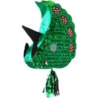 Pinata Dino - groen - papier - 45 x 50 cm - feestartikelen verjaardag - thumbnail