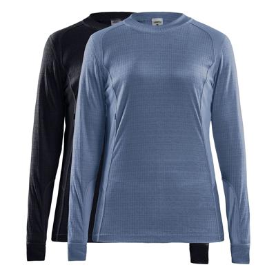 Craft Core Dry baselayer ondershirt lange mouw 2-pack zwart/flow dames
