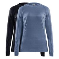 Craft Core Dry baselayer ondershirt lange mouw 2-pack zwart/flow dames
