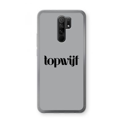 Topwijf Grijs Zwart: Xiaomi Redmi 9 Transparant Hoesje