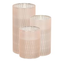 Luxe LED kaarsen in glas - set 3x st - 10, 12,5 en 15 cm - warm wit - thumbnail