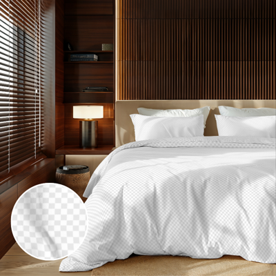 Dekbedovertrek Embossed Squares Wit Effen 140x200 Cm Zydante - Dekbed-Discounter.nl