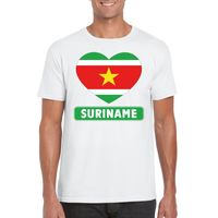 Suriname hart vlag t-shirt wit heren