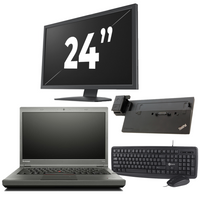 Lenovo ThinkPad T440 - Intel Core i5-4e Generatie - 14 inch - 8GB RAM - 240GB SSD - Windows 11 + 1x 24 inch Monitor