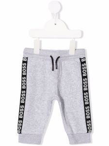 BOSS Kidswear pantalon à bande logo - Gris