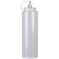 Urban Living Doseerfles/sausfles - kunststof - met schenktuit - 1000 ml - 28 cm   -