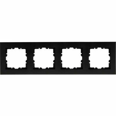 Kopp HK07 Pure afdekraam 4-voudig mat-zwart verticaal of horizontaal te plaatsen 407150007