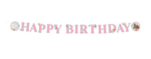 Letterslinger Happy Birthday Paarden Roze