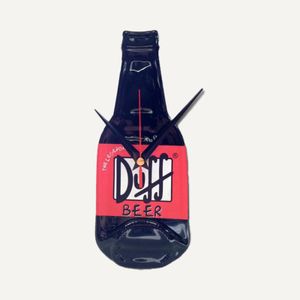 Wandklok - duff bier klok - bruin - 22,5 x 9 cm