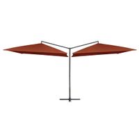 VidaXL Parasol dubbel met stalen paal 250x250 cm terracottakleurig - thumbnail