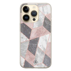 iPhone 14 Pro siliconen hoesje - Stone grid