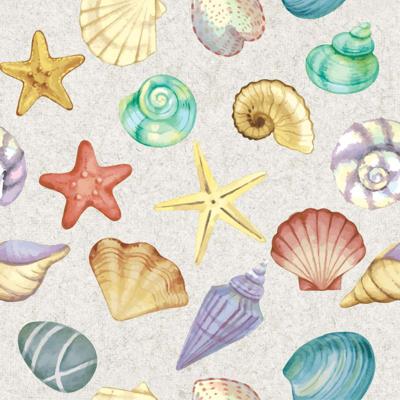 Paperdesign Servetten Seafood - 20x stuks - 3 laags - 33 x 33 cm - zeemeermin