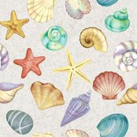 Paperdesign Servetten Seafood - 20x stuks - 3 laags - 33 x 33 cm - zeemeermin
