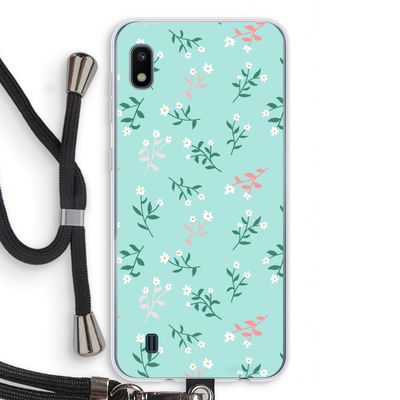 Small white flowers: Samsung Galaxy A10 Transparant Hoesje met koord