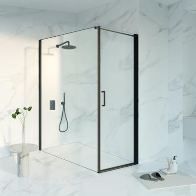 Fortifura Galeria Douchecabine - 70x180x200 - Profiel veiligheidsglas - anti kalk - mat zwart SW1122474/SW797920/SW797905