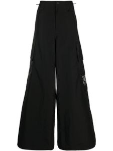 Palm Angels pantalon ample à broderies - Noir