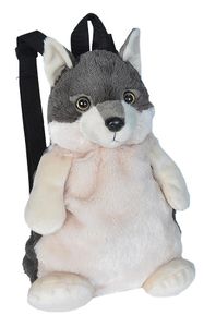 Pluche wolf rugzak/rugtas knuffel 33 cm    -