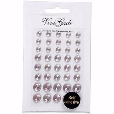 Hobby/knutsel kristal plaksteentjes - 40x stuks - roze - strass steentjes - Plak juwelen