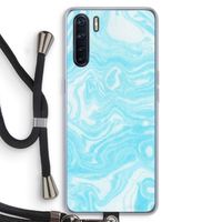 Waterverf blauw: Oppo A91 Transparant Hoesje met koord