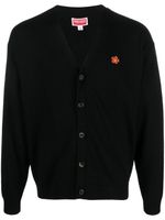 Kenzo cardigan en laine à détail de patch - Noir