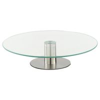 Serveerschaal/taartplateau met roterend glas D30 x 7 cm - thumbnail
