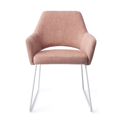 Jesper Home Yanai eetkamerstoel Pink Punch slide white
