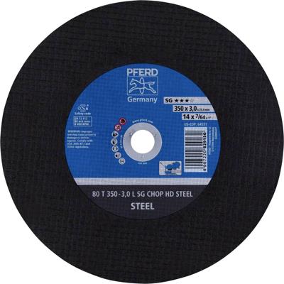 PFERD TOOLS 80 T 350-3,0 L SG CHOP HD STEEL/25,4 66323580 Doorslijpschijf recht 350 mm 10 stuk(s) Getemperd staal, Staal