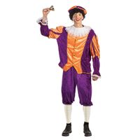 Piet verkleed kostuum 4-delig - paars/oranje - voor volwassenen 50 (M)  - - thumbnail