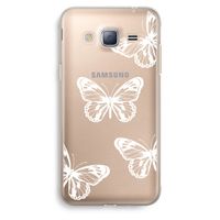White butterfly: Samsung Galaxy J3 (2016) Transparant Hoesje