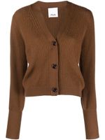 Allude V-neck cashmere cardigan - Marron - thumbnail