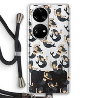Zeemeermin: Huawei P50 Pro Transparant Hoesje met koord