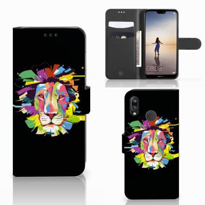 Huawei P20 Lite Leuk Hoesje Lion Color Huawei P20 Lite Leuk Hoesje Lion Color