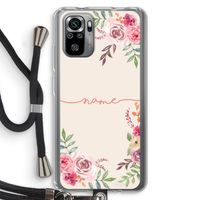 Rozen: Xiaomi Redmi Note 10S Transparant Hoesje met koord