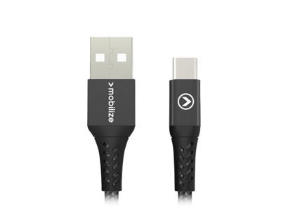 Mobilize Mobilize Strong Nylon Cable USB to USB-C 20cm. 15W Black