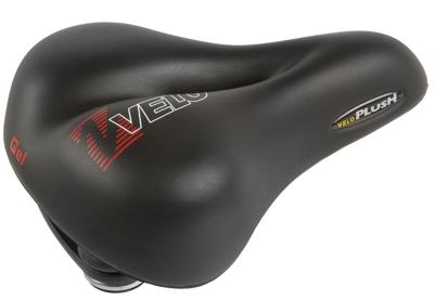 Velo plush gel zadel elasto city 254x200mm zwart op kaart