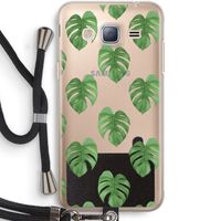 Monstera leaves: Samsung Galaxy J3 (2016) Transparant Hoesje met koord