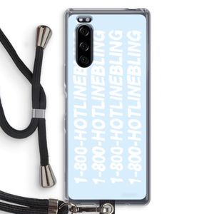 Hotline bling blue: Sony Xperia 5 Transparant Hoesje met koord