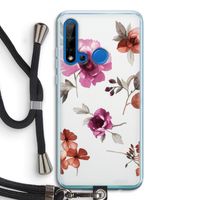 Geschilderde bloemen: Huawei P20 Lite (2019) Transparant Hoesje met koord